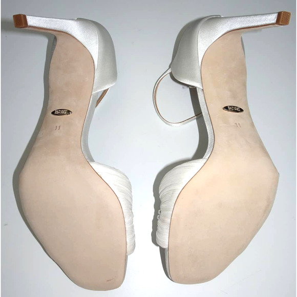 Badgley Mischka Women's Nina Heeled Sandal 11 White Satin - Picture 4 of 15